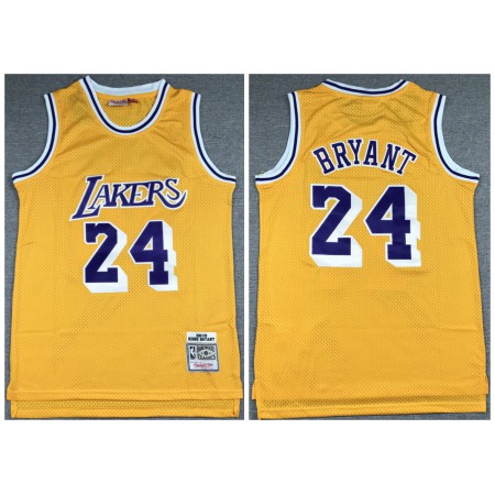 Men's Los Angeles Lakers #24 Kobe Bryant Yellow Throwback Stitched Jersey