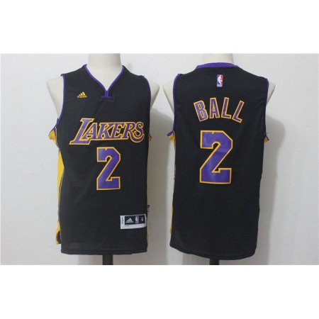 Men's Los Angeles Lakers #2 Lonzo Ball Black Stitched NBA Jersey