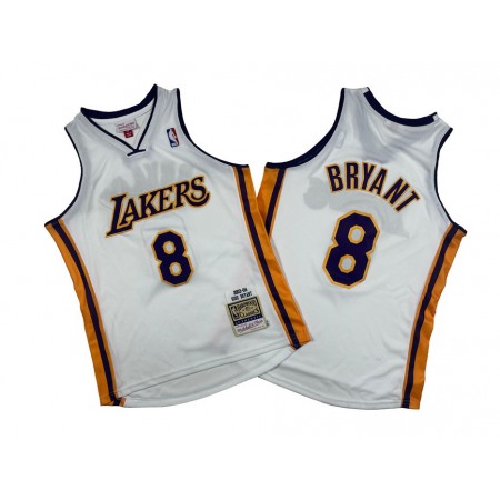 Men's Los Angeles Lakers #8 Kobe Bryant White 2003-04 Throwback basketball Jersey