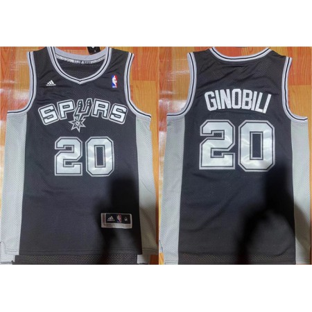 Men's San Antonio Spurs #20 Manu Ginobili Black Stitched Basketball Jersey