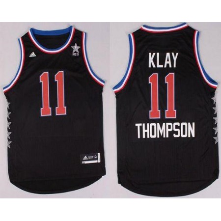 Warriors #11 Klay Thompson Black 2015 All Star Stitched NBA Jersey