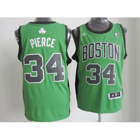 Celtics #34 Paul Pierce Green(Black No.) Alternate Revolution 30 Stitched NBA Jersey