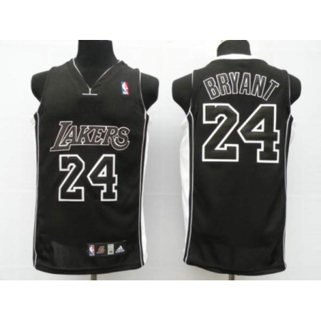 Lakers #24 Kobe Bryant Stitched Black Black Shadow NBA Jersey