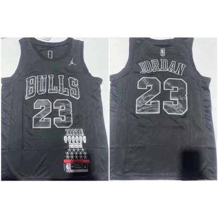 Men's Chicago Bulls #23 Michael Jordan Black Stitched Basketball Jersey