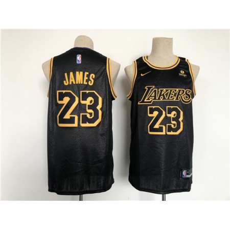 Men's Los Angeles Lakers #23 LeBron James Black Stitched Basketball Jersey