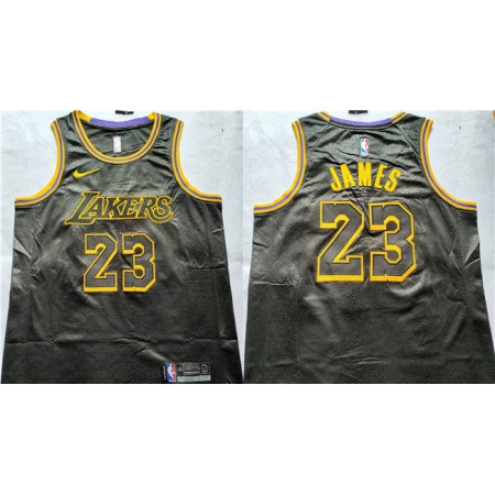 Men's Los Angeles Lakers #23 LeBron James Black Stitched Basketball Jersey