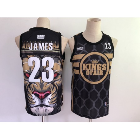 Men's Los Angeles Lakers #23 LeBron James Black Stitched Jersey