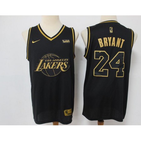 Men's Los Angeles Lakers #24 Kobe Bryant Black Golden Edition Stitched Jersey