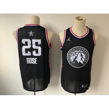 Men's Minnesota Timberwolves #25 Derrick Rose Black 2019 NBA All Star Stitched NBA Jersey