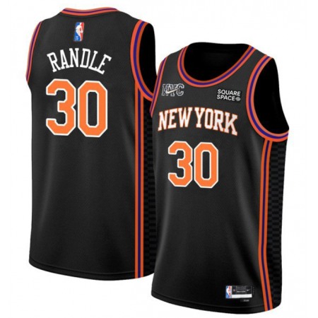 Men's New Yok Knicks #30 Julius Randle 2021/2022 75th Anniversary Black Stitched Jersey