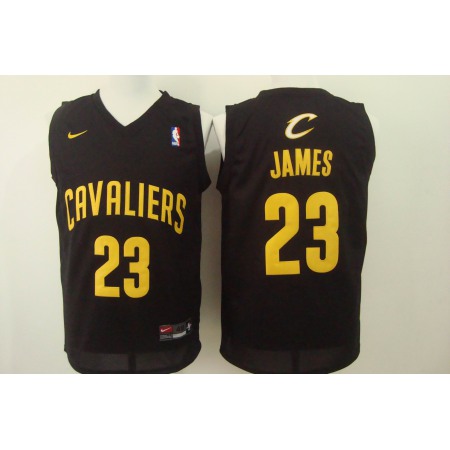 Men's Nike Cleveland Cavaliers #23 LeBron James Black with Gold Stitched NBA Jersey