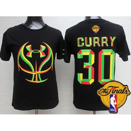 Warriors #30 Stephen Curry Black Candy Under Armour The Finals Patch Stitched NBA Jersey