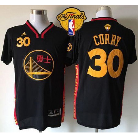 Warriors #30 Stephen Curry Black Slate Chinese New Year The Finals Patch Stitched NBA Jersey