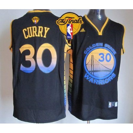 Warriors #30 Stephen Curry Black Vibe The Finals Patch Stitched NBA Jersey