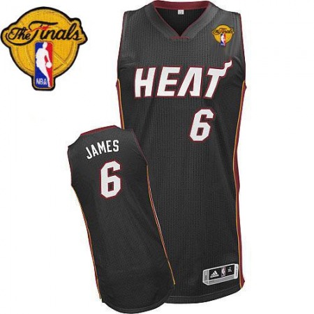 Heat Finals Patch #6 LeBron James Revolution 30 Black Stitched NBA Jersey