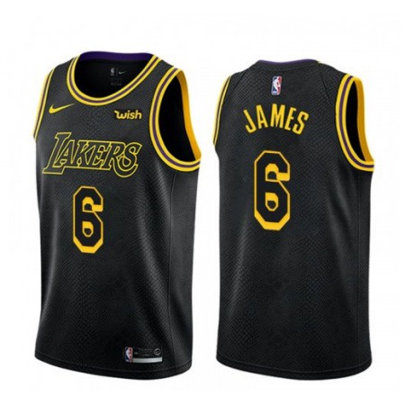 Men's Los Angeles Lakers #6 LeBron James Black Stitched NBA Jersey