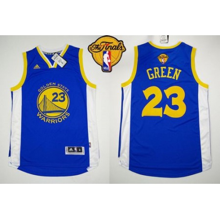 Revolution 30 Warriors #23 Draymond Green Blue The Finals Patch Stitched NBA Jersey