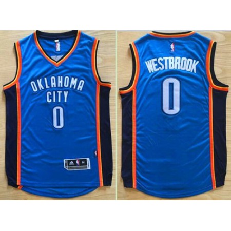 Thunder #0 Russell Westbrook Blue Revolution 30 Stitched NBA Jersey