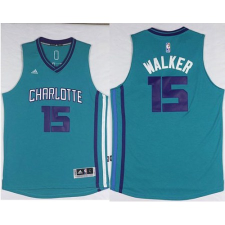 Revolution 30 Hornets #15 Kemba Walker Light Blue Stitched NBA Jersey