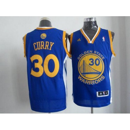 Warriors #30 Stephen Curry Blue Revolution 30 Stitched NBA Jersey