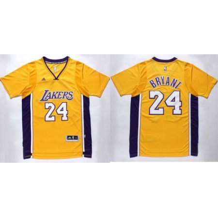 Lakers #24 Kobe Bryant Gold Short Sleeve Stitched NBA Jersey