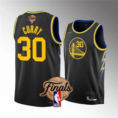 Men's Golden State Warriors #30 Stephen Curry 2022 Black NBA Finals Stitched Jersey