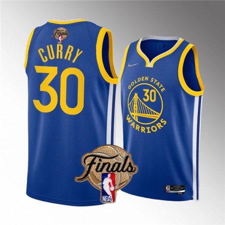 Men's Golden State Warriors #30 Stephen Curry 2022 Royal NBA Finals Stitched Jersey