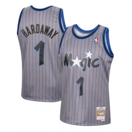 Men's Orlando Magic #1 Penny Hardaway 1994-95 Grey Stitched Jersey