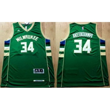 Revolution 30 Bucks #34 Giannis Antetokounmpo Green Stitched NBA Jersey