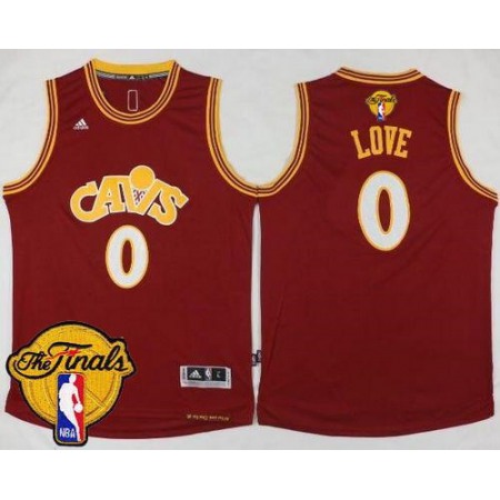 Cavaliers #0 Kevin Love Red CAVS The Finals Patch Stitched NBA Jersey