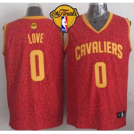 Cavaliers #0 Kevin Love Red Crazy Light The Finals Patch Stitched NBA Jersey