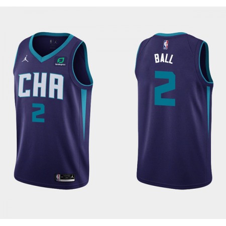 Men's Charlotte Hornets #2 LaMelo Ball Purple Stitched Basketball Jersey