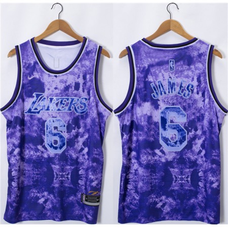 Men's Los Angeles Lakers #6 LeBron James 2023 Purple Stitched Basketball Jersey