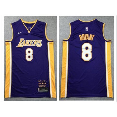 Men's Los Angeles Lakers #8 Kobe Bryant Purple Stitched NBA Jersey