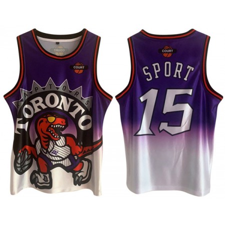 Men's Toronto Raptors #15 Vince Carter Purple/White Print Basketball Jersey