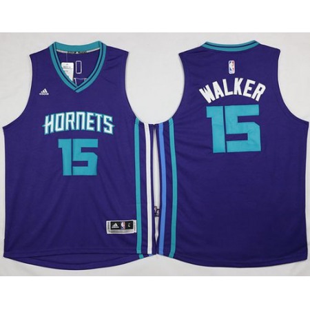 Revolution 30 Hornets #15 Kemba Walker Purple Stitched NBA Jersey