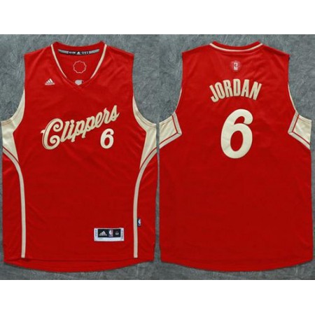 Clippers #6 DeAndre Jordan Red 2015-2016 Christmas Day Stitched NBA Jersey