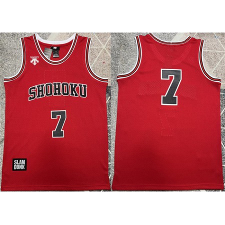 Men's Shohoku #7 Ryota Miyagi Red Stitched Basketball Jersey