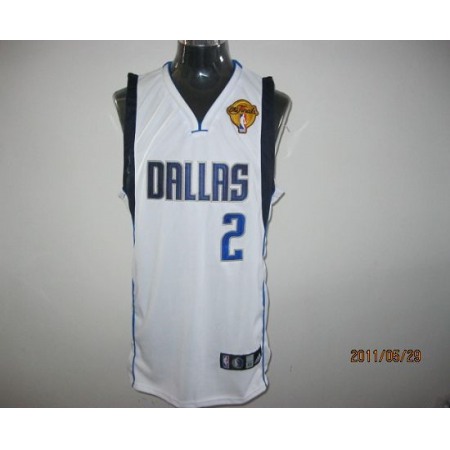 Mavericks 2011 Finals Patch #2 Jason Kidd White Stitched NBA Jersey