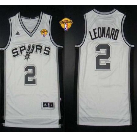 Revolution 30 Spurs #2 Kawhi Leonard White Finals Patch Stitched NBA Jersey