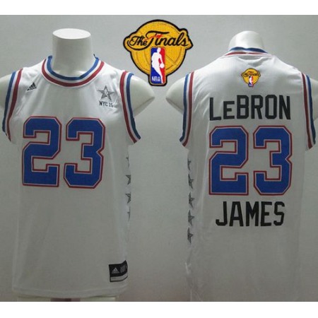 Cavaliers #23 LeBron James White 2015 All Star The Finals Patch Stitched NBA Jersey