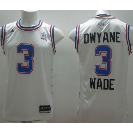 Heat #3 Dwyane Wade White 2015 All Star Stitched NBA Jersey