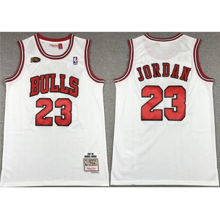 Men's Chicago Bulls #23 Michael Jordan White 1997-98 Stitched Jersey