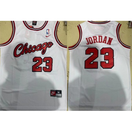 Men's Chicago Bulls #23 Michael Jordan White Stitched Jersey