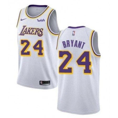 Men's Los Angeles Lakers #24 Kobe Bryant White Stitched NBA Jersey