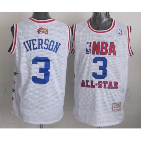 Mitchell And Ness 76ers #3 Allen Iverson White 2003 All Star Stitched NBA Jersey