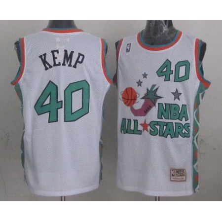 Mitchell And Ness Thunder #40 Shawn Kemp White 1996 All star Stitched NBA Jersey