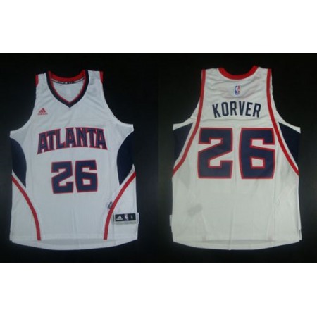 Revolution 30 Hawks #26 Kyle Korver White Stitched NBA Jersey