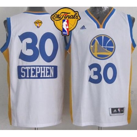 Warriors #30 Stephen Curry White 2014-15 Christmas Day The Finals Patch Stitched NBA Jersey