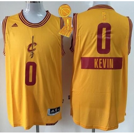 Cavaliers #0 Kevin Love Yellow 2014-15 Christmas Day The Champions Patch Stitched NBA Jersey